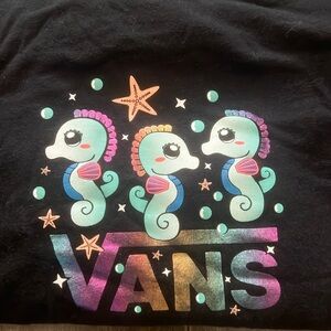 Vans girls long sleeve seahorse t shirt black toddler 6